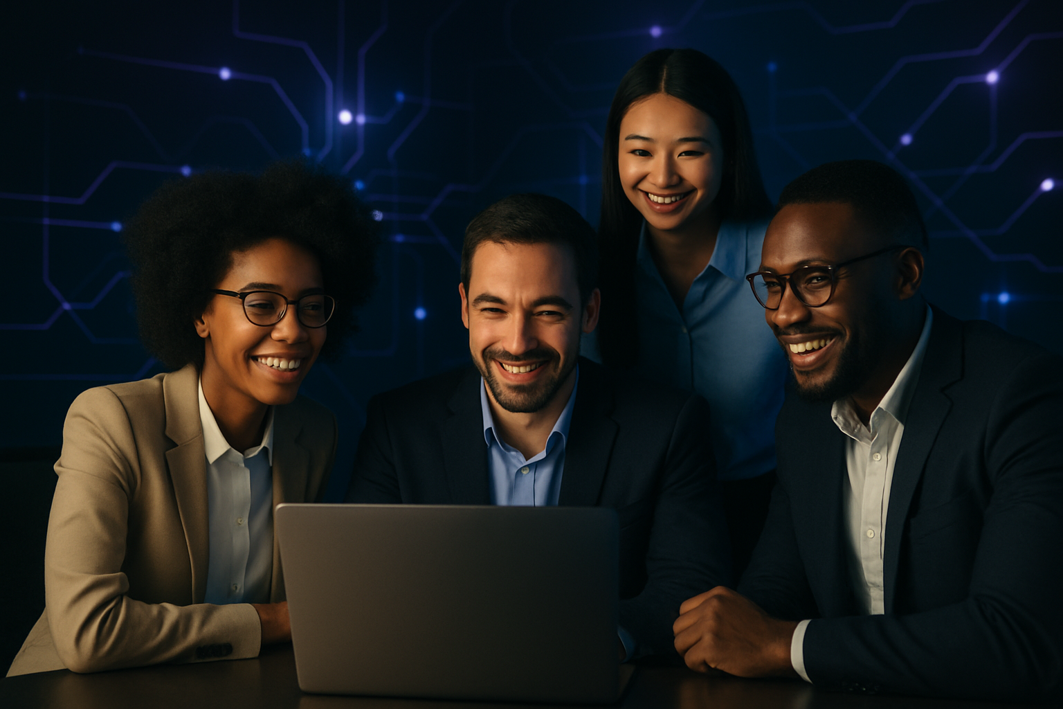 Team collaborating on a project